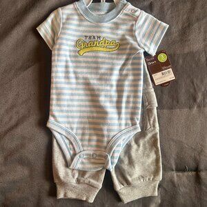👶 NEW Carter's "Team Grandpa" Baby Outfit Set | Size 3 Months 👶
